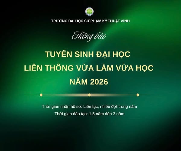 Tuyển sinh đào tạo đại học liên thông hình thức vừa làm vừa học năm 2026