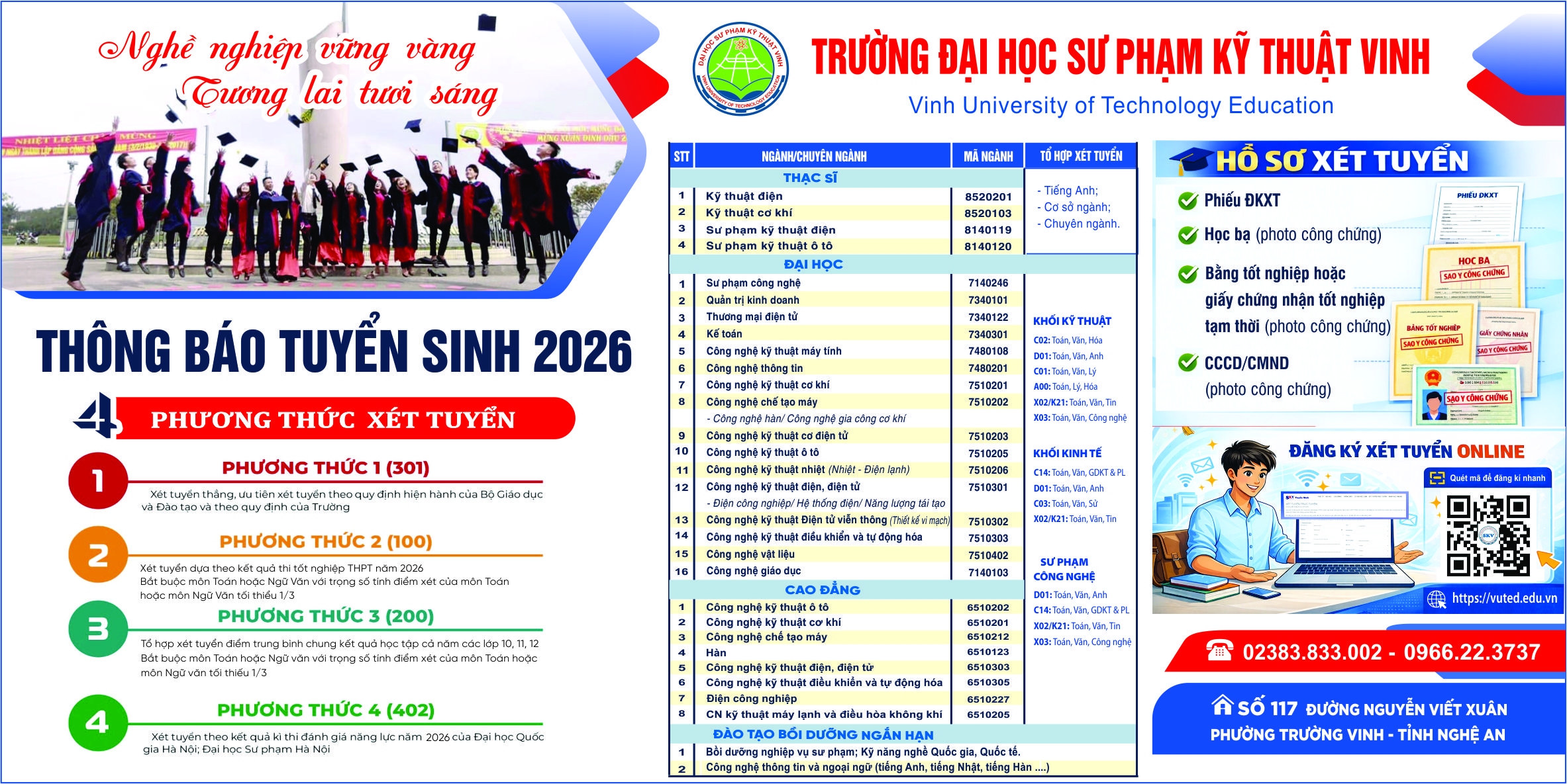 Thông báo tuyển sinh đại học hệ chính quy năm 2026